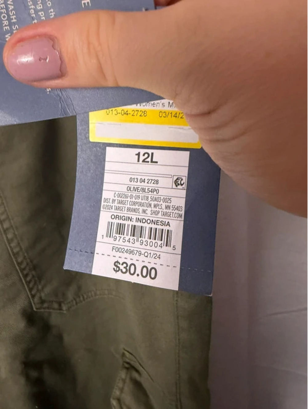 Universal Thread Women's Olive Green Cargo Pants Size 12L - Picture 5 of 5